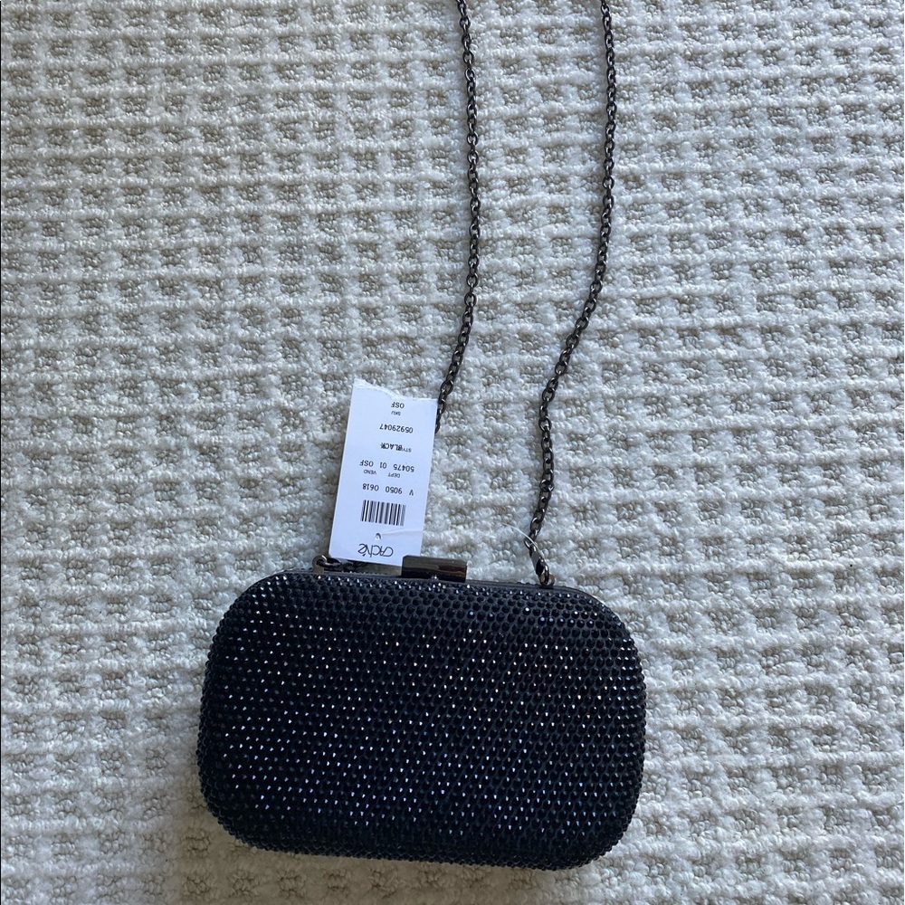 Black sequin evening bag